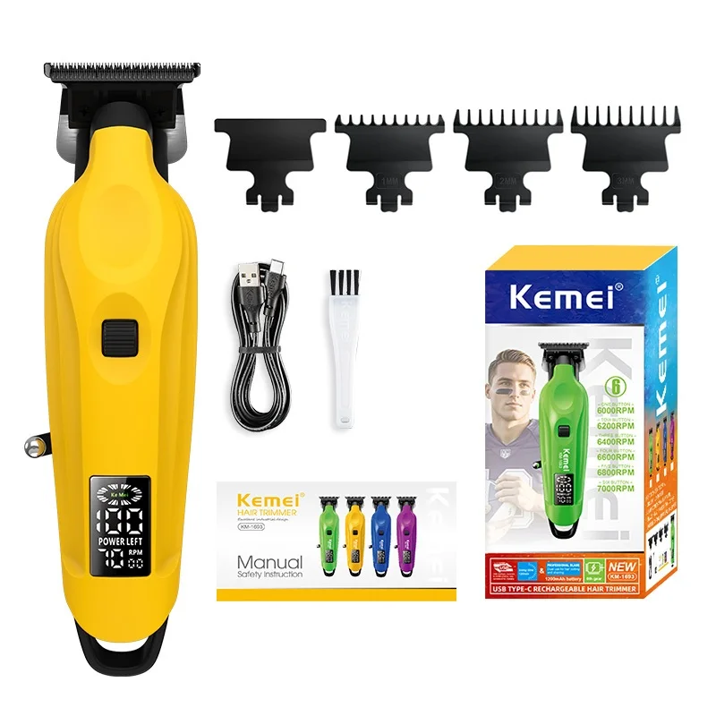 

kemei Dopamine Color Style Hair Clipper Kemei 2025 New, Quiet Fast Charging Cordless with T-Blade for Precision Trimming KM-1693