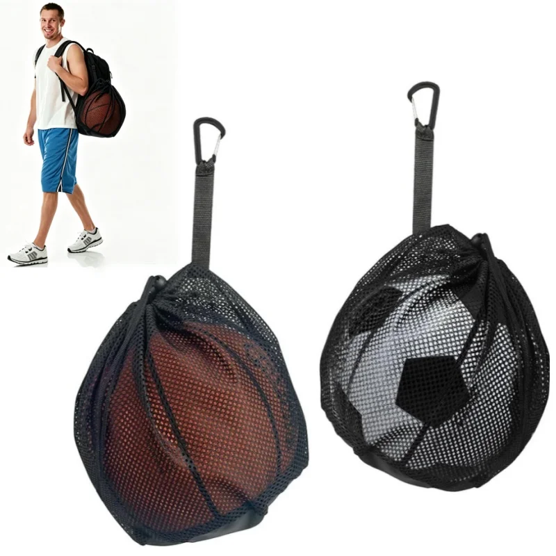 

Drawstring Mesh Ball Storage Bag Basketball Football Volleyball Pocket Bag Sports Team Train Travel Lightweight Small Hang Pouch