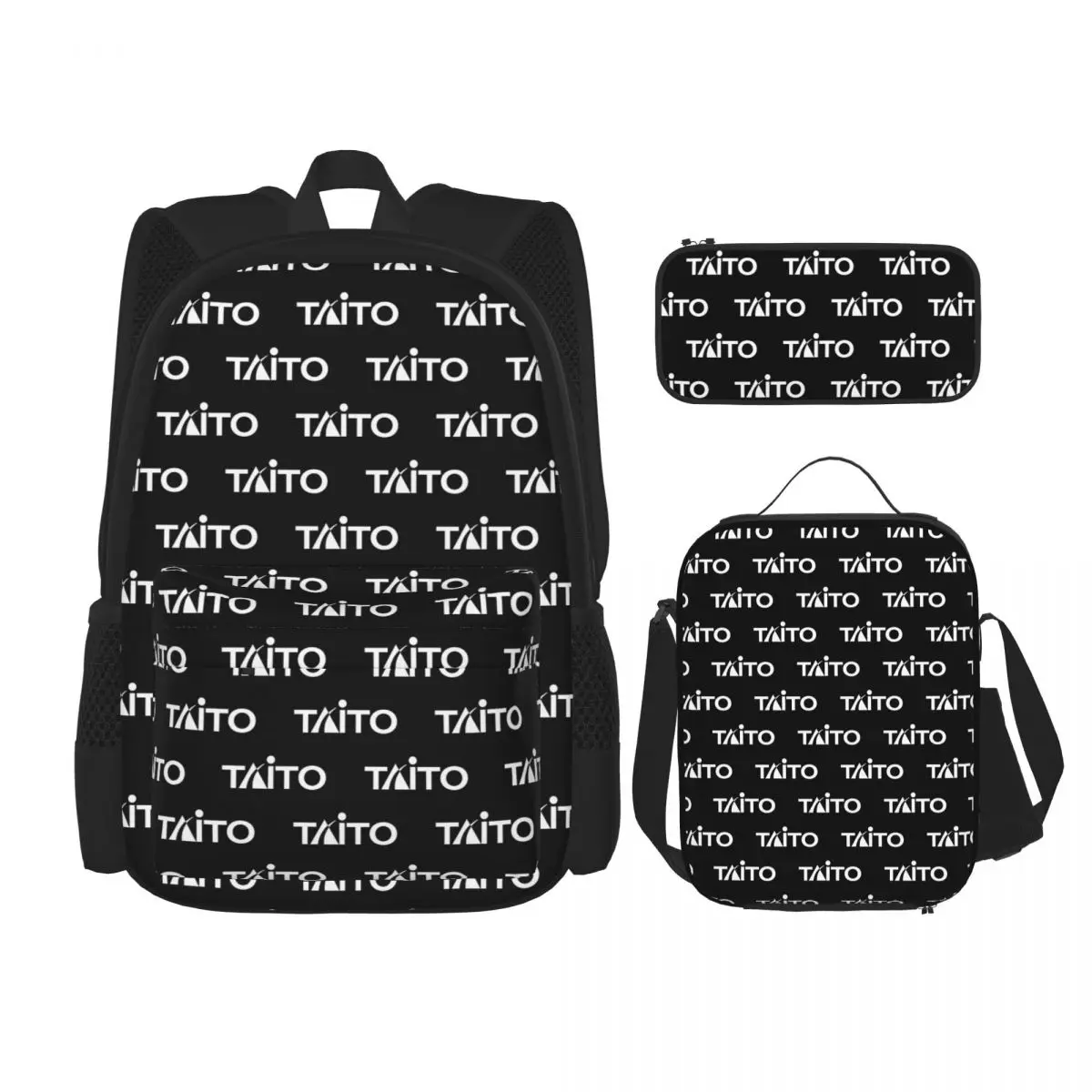 Black Taito For The Vewlix Arcad Backpacks Boys Girls Bookbag School Bags Rucksack Lunch Bag Pen Bag Three-Piece Set