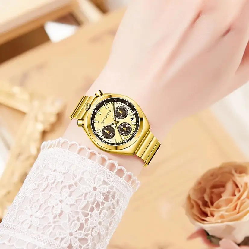 MINI FOCUS Multifunctional Casual and Fashion Quartz Watch for Women Waterproof Chronograph Wrist Watch Ladies Watches 0491L