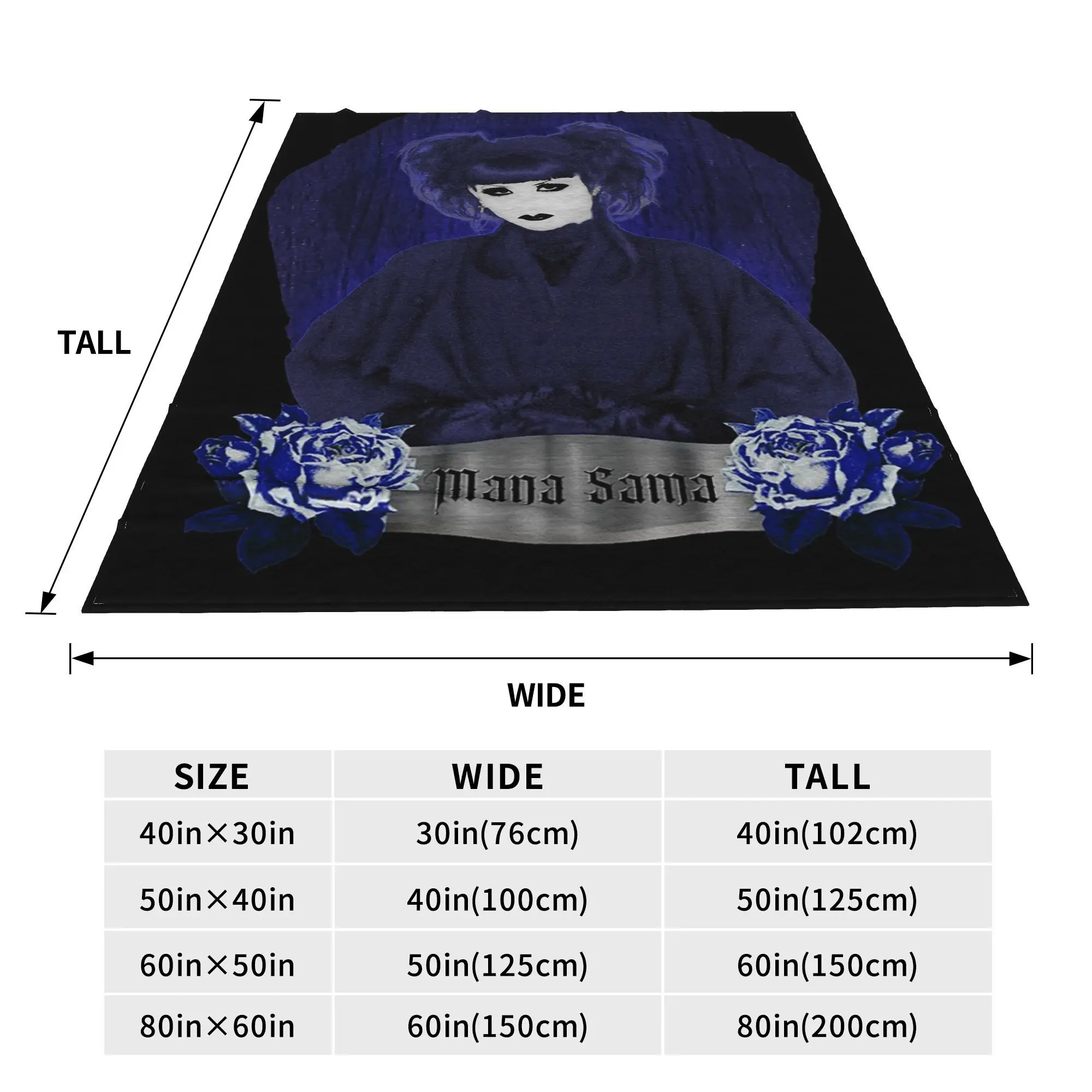 Flannel Throw Blanket Malice Mizer  Rock Band -Mana Sama Warm Plush Blankets Soft Bedspread for Bed Living room Home Travel Sofa