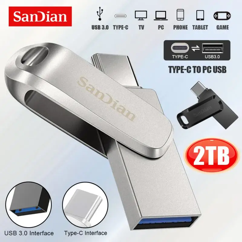 Mini USB Flash Drive 2TB 512GB 256GB 128GB USB 3.0 Pen Drive Flash Memory U Stick High Speed Memorias USB Pendrive Flash U Disk