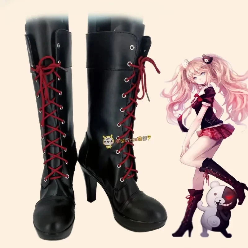 Anime Danganronpa Enoshima Junko Cosplay Shoes Cosplay Long Boots Halloween Carnival Costume Prop Cosplay Boots Made Shoes