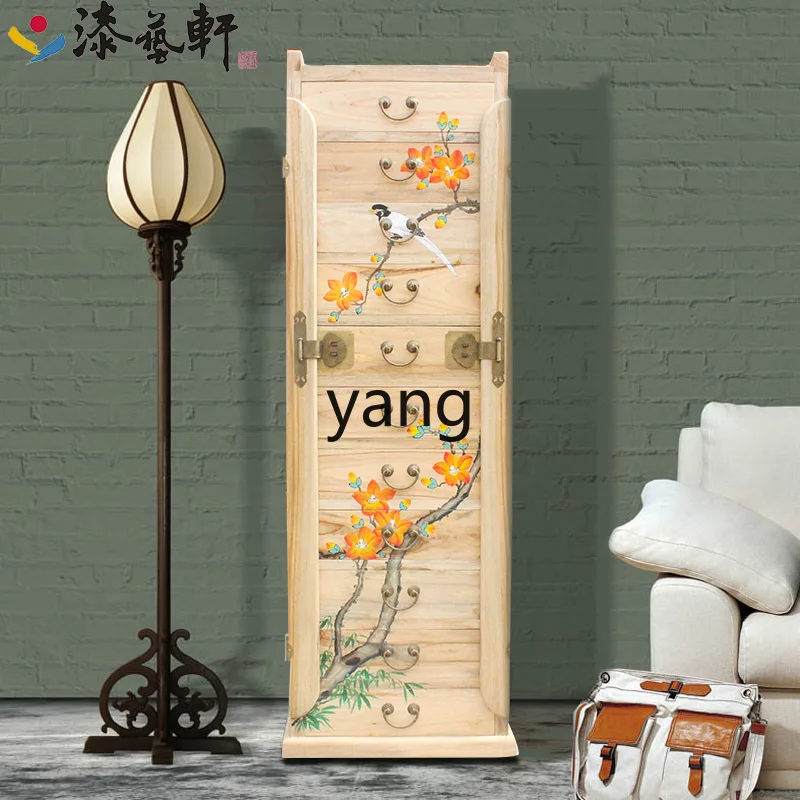 LXL New Chinese Classical Painted Solid Wood File Jewelry Locker Drawer Sideboard Cabinet