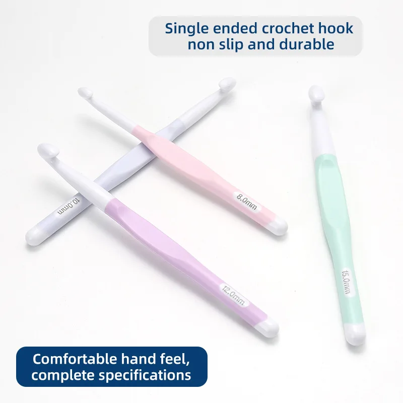 Hot Sale High Grade Crochet Hooks Large Size Knitting Needle ABS Soft Handle 8.0-20.0MM Crochet Hook Set tool Handmade DIY Weave