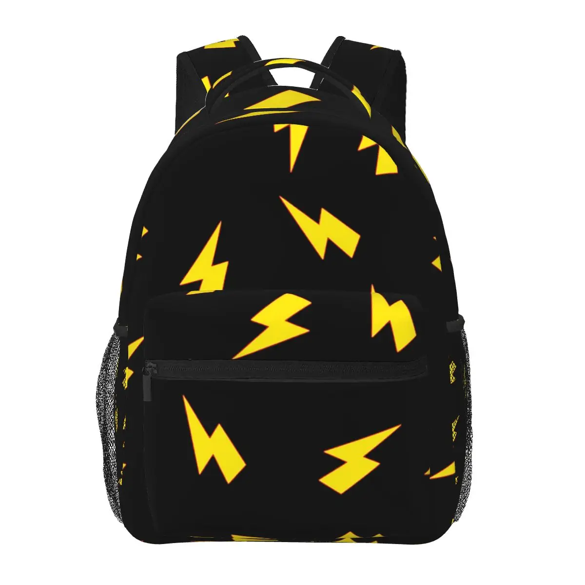 Yellow Lightning Bolts On Red Thunder Bolt Pattern Backpacks Boys Girls Bookbag School Bags Cartoon Laptop Rucksack Shoulder Bag