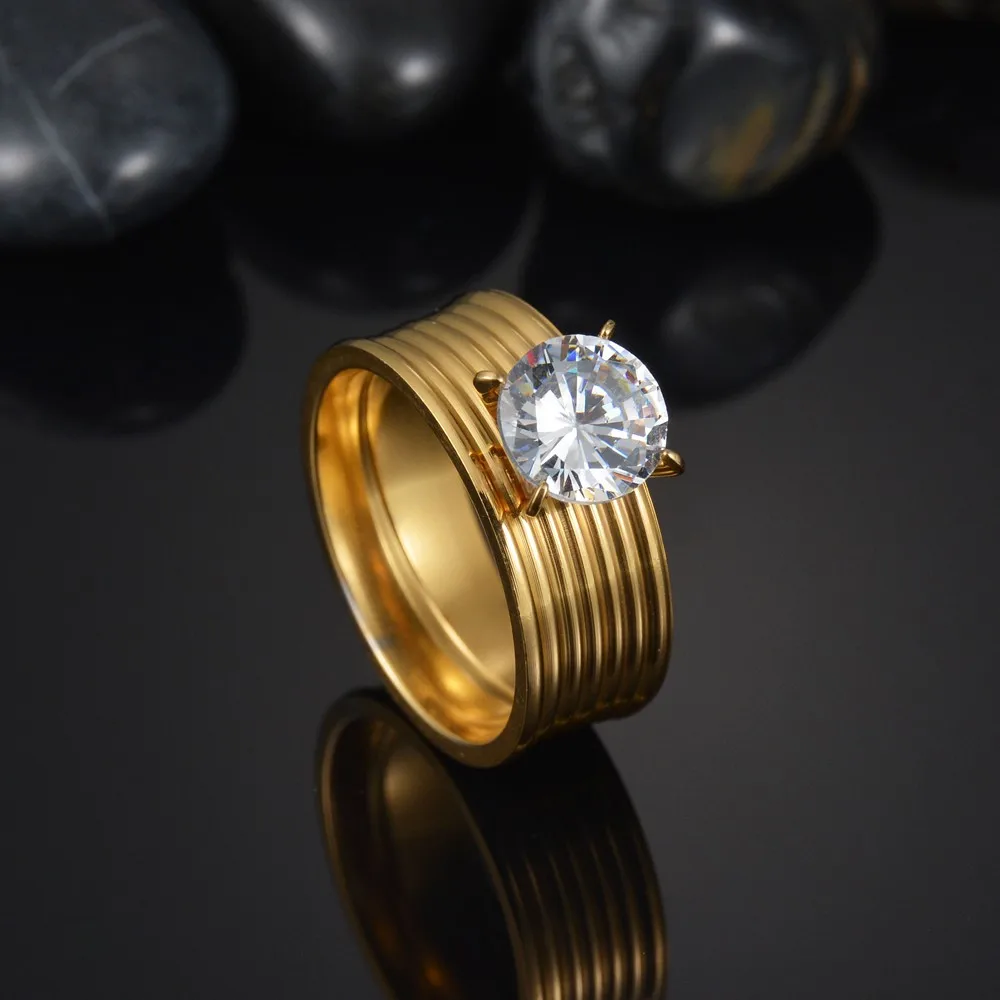 Romantic Double Ring Set For Women Ladies Lover Party Wedding Fashion Rhinestone Clear Crystal Rings Jewelry Gift High Quality