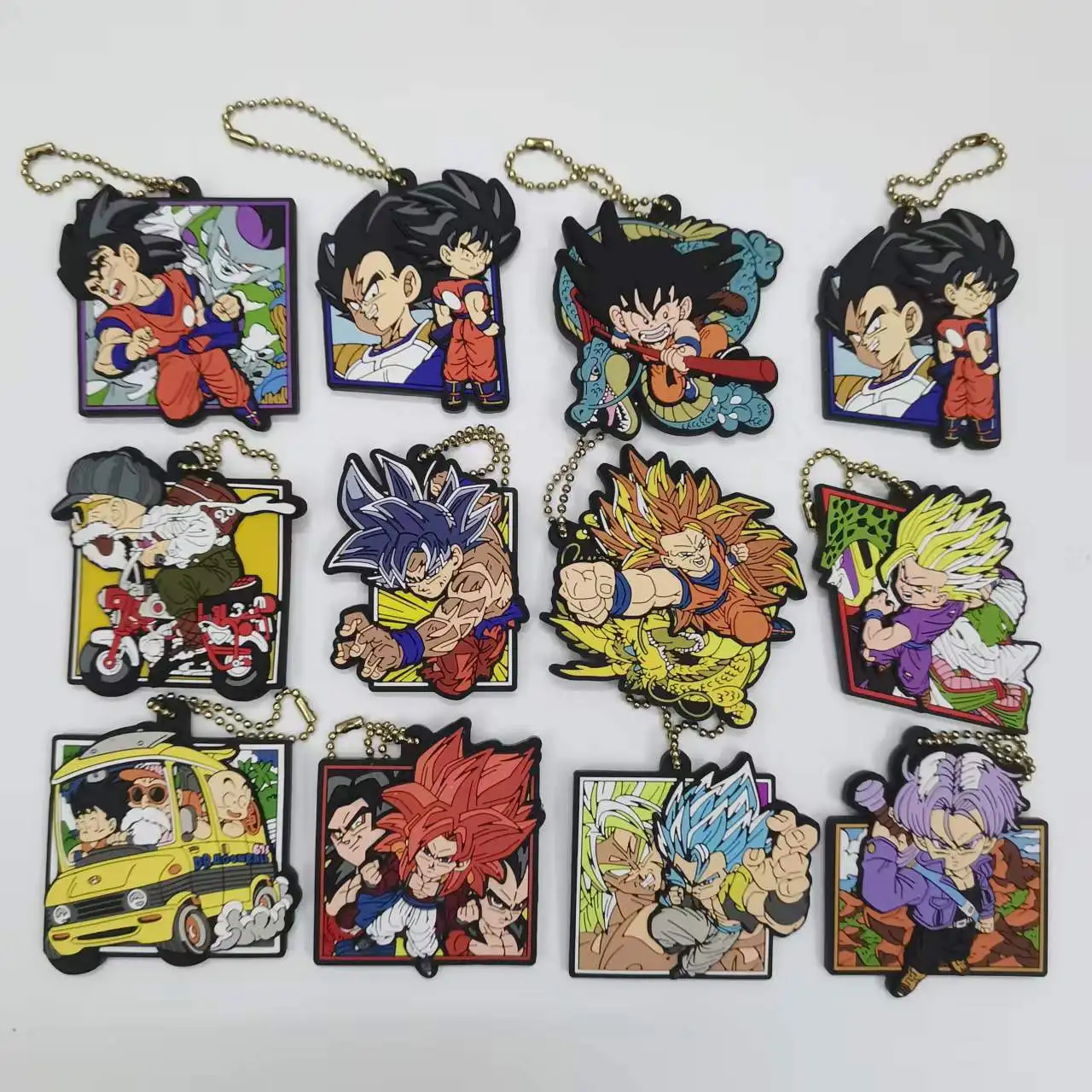 Подлинная аниме DRAGON BALL Z Super Saiyan Son Goku Vegeta Piccolo Master Roshi Frieza Фигурки Резиновая подвеска Брелок Игрушки