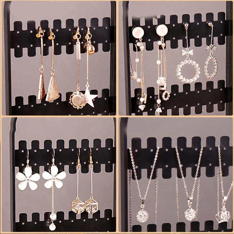 Estante de exhibición plegable para pendientes, organizador de pantalla, caja de almacenamiento, soporte para collar y joyería