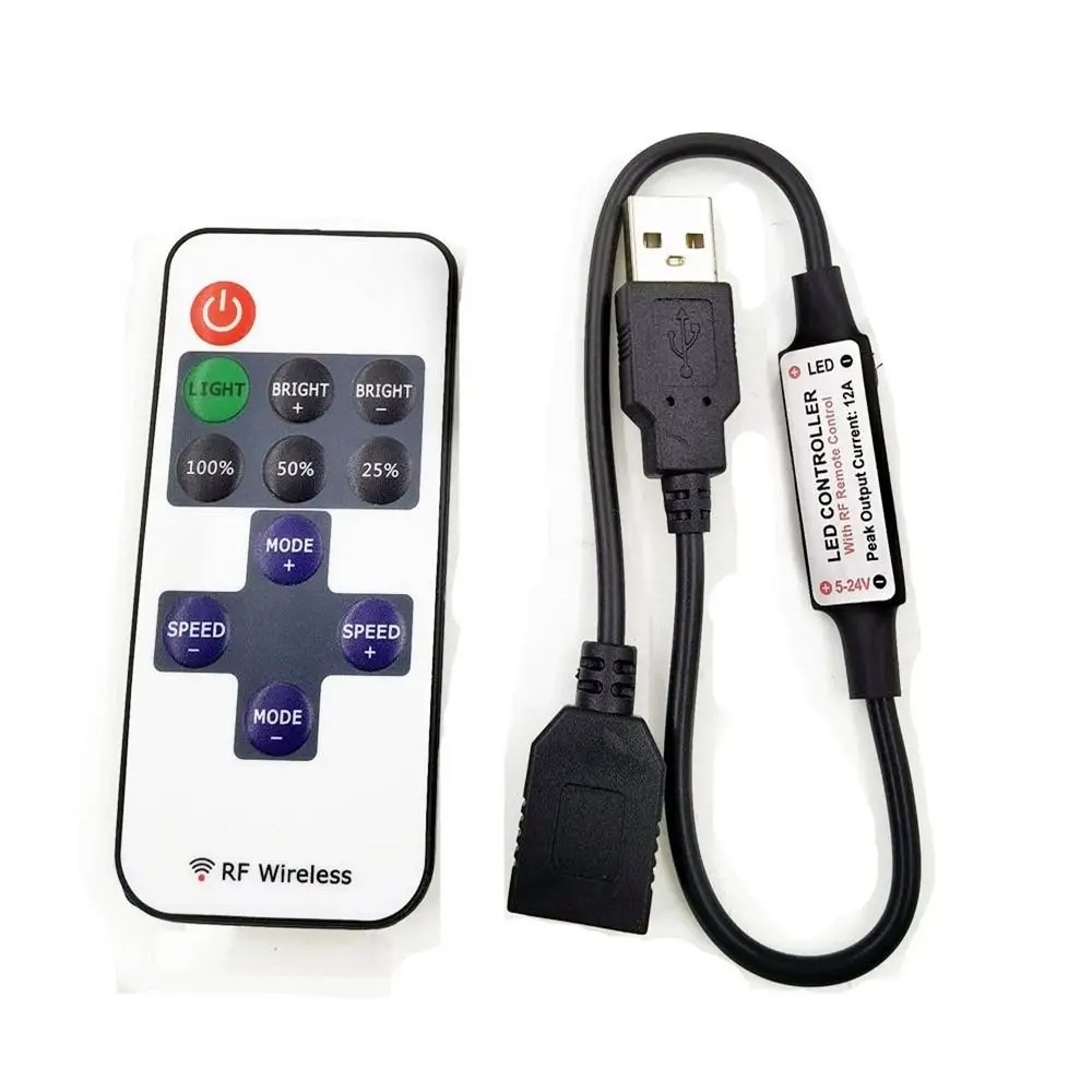 USB Interface For 5050/2835 RF Remote ON OFF Switch Switch Cable Power Supply Line Mini Dimmer Controller Switch LED Dimmer