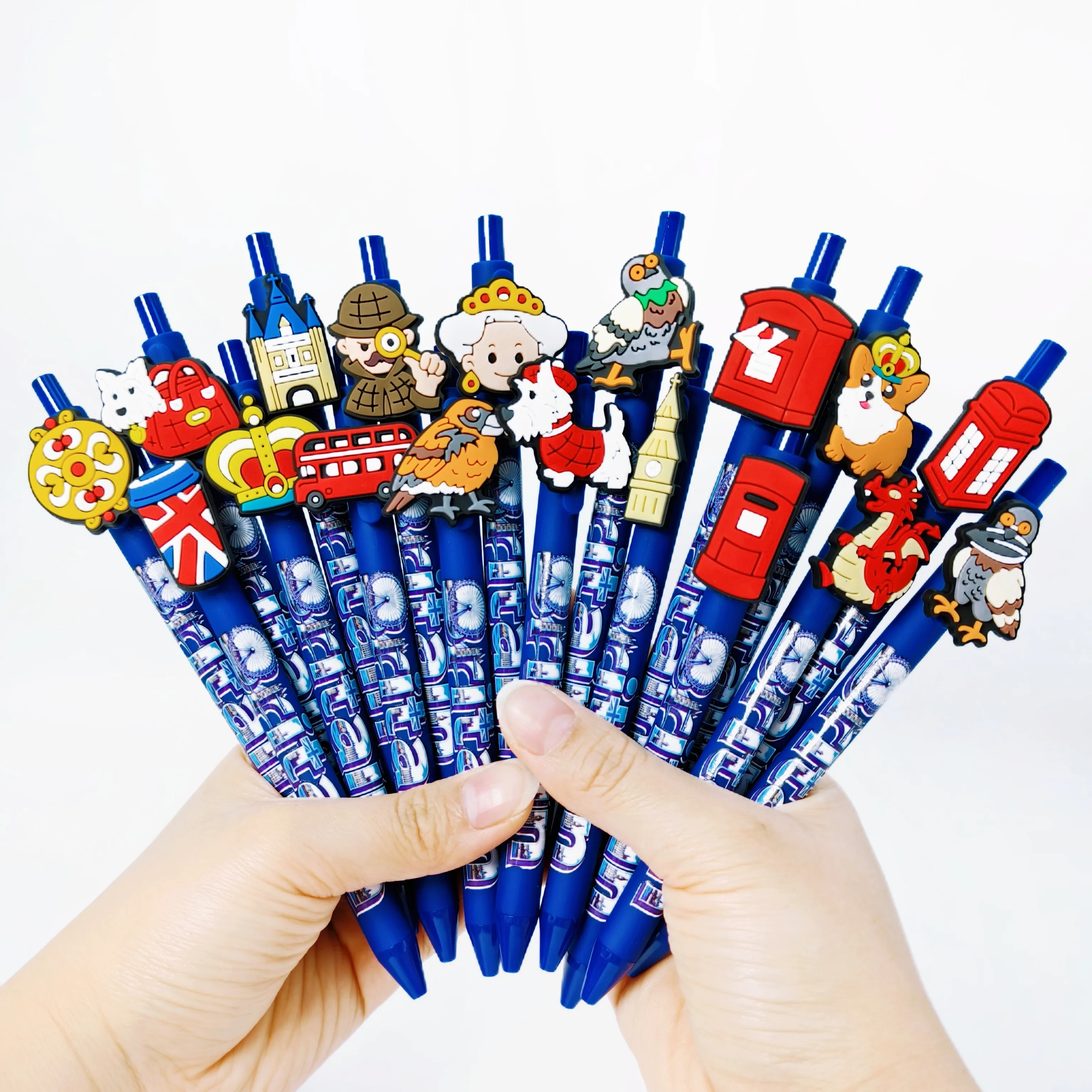 

15 шт./20 шт., шариковая ручка в британском стиле, креативный синий дизайн, шариковая ручка, студенческая подпись, подарочная ручка