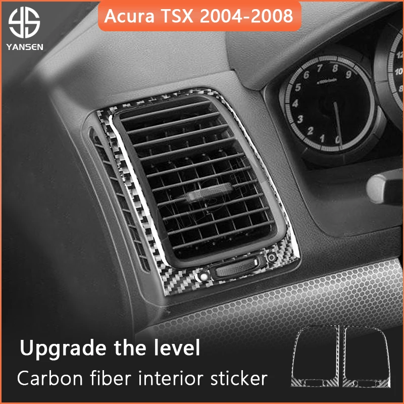 

For Acura TSX 2004-2008 Real Carbon Fiber Sticker Instrument Air conditioning vents panel Car Accessories Interior Decorative