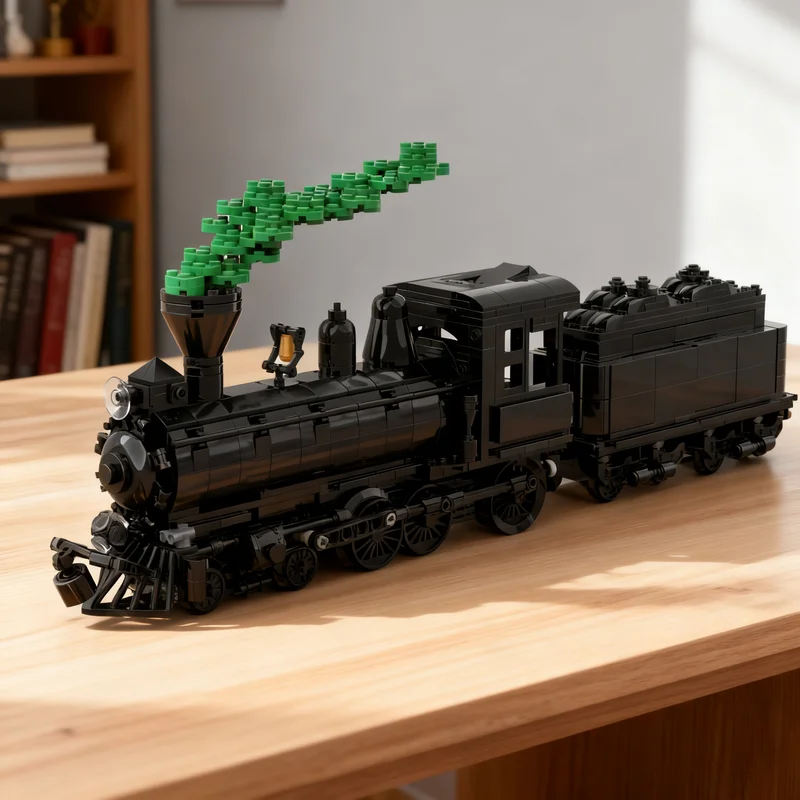 1293pcs MOC Back To The Future Western Train Sierra Railway Model Building Blocks Birthday Art Creative Assemble Craft Brick
