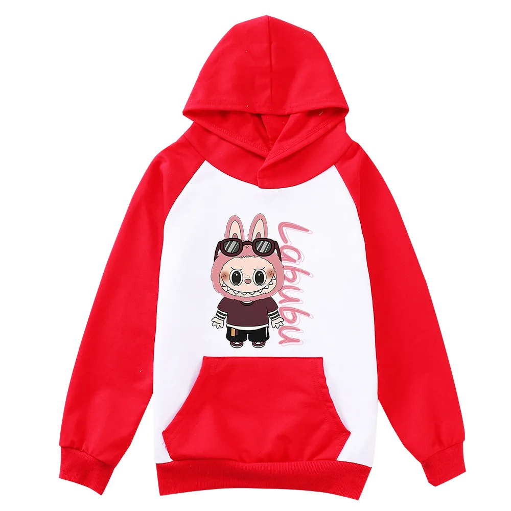 Neue Labubu Hoodie Kinder Comic Grafik Sweatshirt Teenager Jungen Mode Streetwear Baby Mädchen Pullover Mäntel Kinder Kleidung