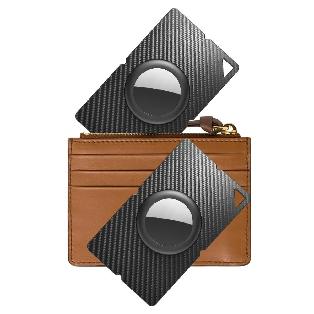 

Carbon Fiber Wallet Case Thin Card Case Plastic Anti-lost Wallet Card Holder Ultra-thin Purse Locator Cover for Apple AirTag