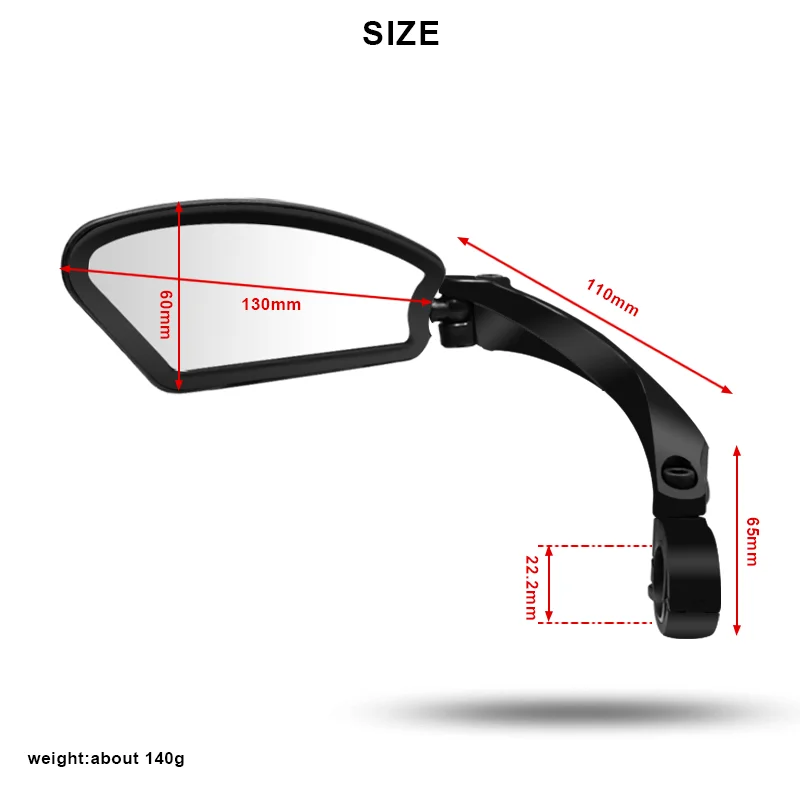 Bicycle Mirror 360 Degree Rotate MTB Road Bike Rearview Handlebar Mount Flexible Safety Cycling Back Mirror Folded Blind