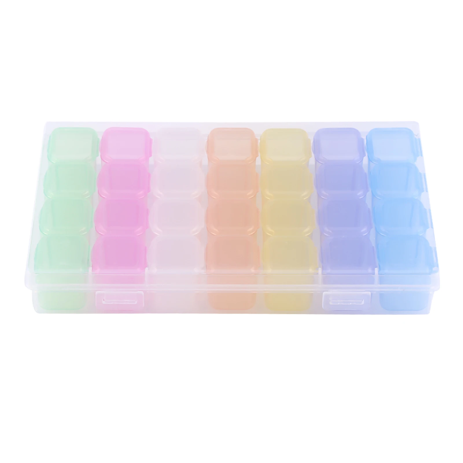 Jewelry Storage Box Lightweight Adjustable Grid Organizer with Secure Button Closure Bead Organizer Case 28 Compartme
