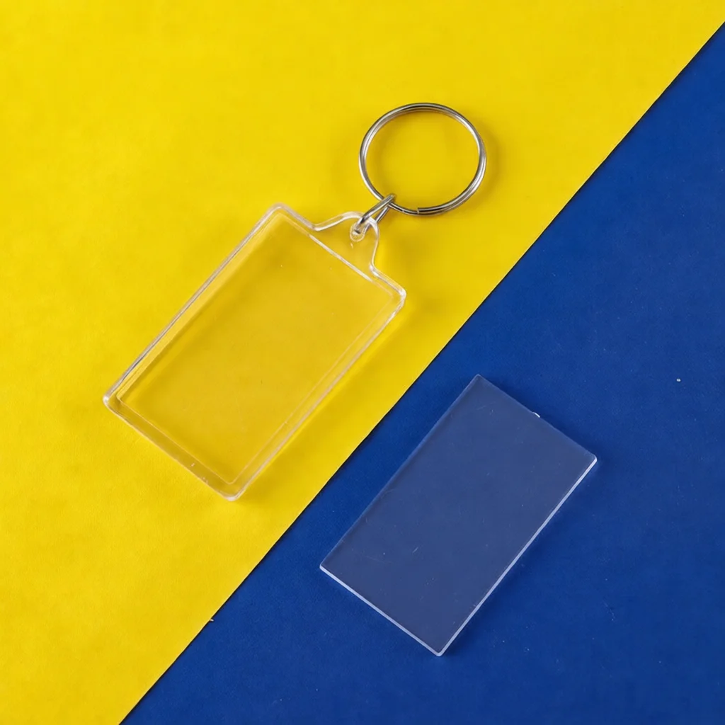 Personalized Heart Acrylic Keyring Blank Transparent Photo Frame Insert DIY Custom Craft Gift Pendant Bag Decorate