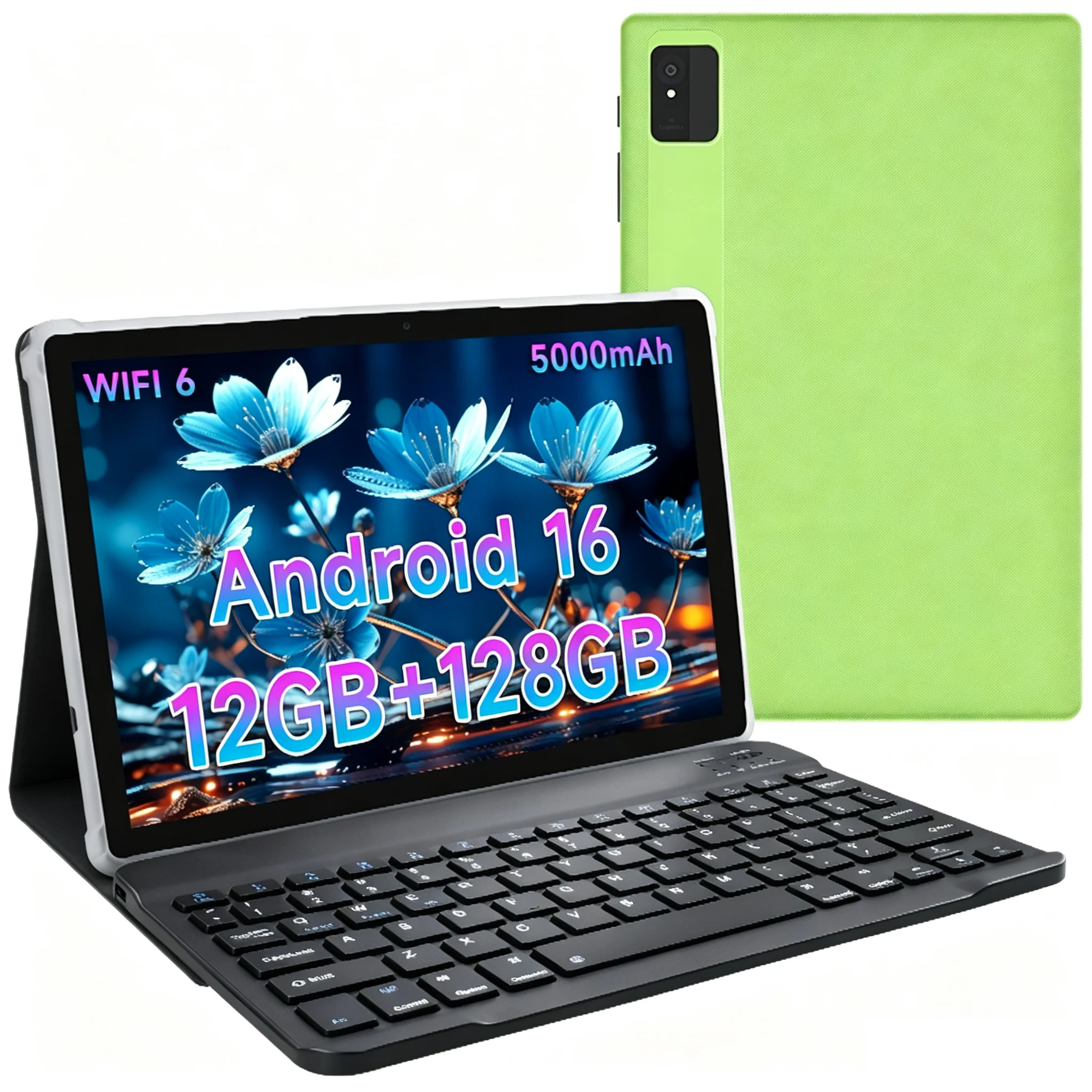 Paitanry 10,1' Android 16 Tablet 2026 mit Tastatur, 12GB+128GB+1TB Erweiterbar, 5000mAh Akku, Octa-Core, 5G WLAN 6, Bluetooth 5.0