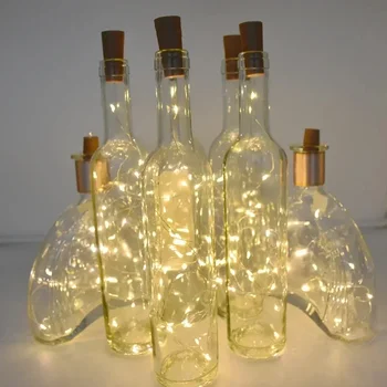 20 LED-wijnflesverlichting met kurk, 2M kurkverlichting Fairy Mini-lichtslingers voor drankflessen Ambachten Feest Bruiloft Decoratie