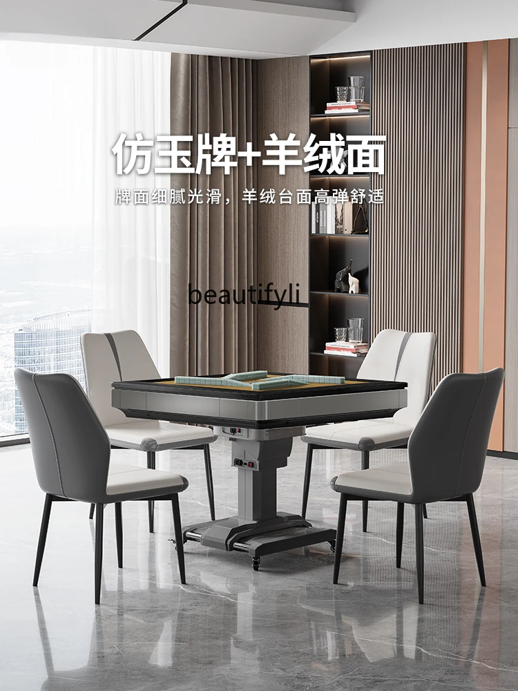 Roller Coaster Mahjong Machine Automatic Modern Dining Table Dual-Use Heating Electric Folding Mahjong Table