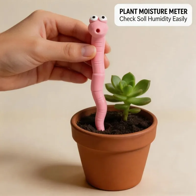 Small earthworm plant humidity monitor indoor succulent and office plant flowerpot decoration desk decoration home accessories