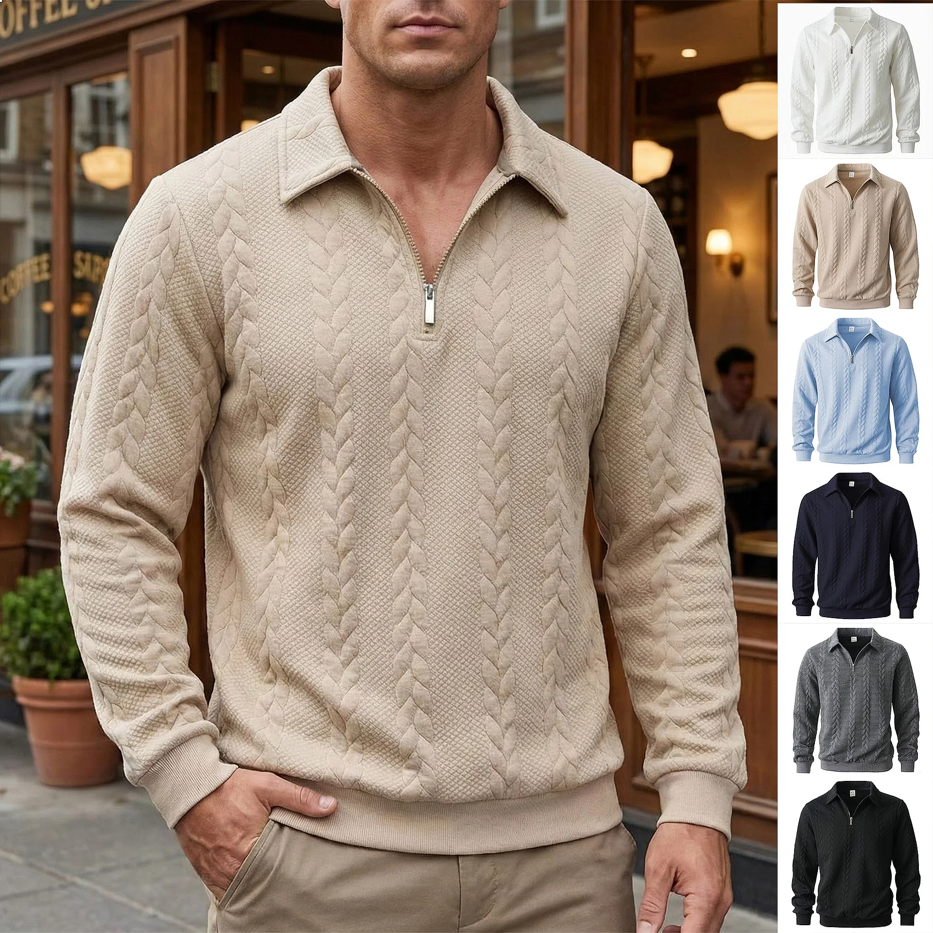 Men's Hoodie Quarter Zip Pullover Sweatshirt Spring Summer Casual Outdoor Top