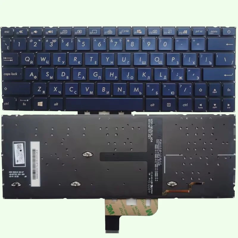 Keyboard For ASUS ZenBook 15 UX334 UX334U UX334UA UX334A  UX334FAC UX334FA UX334FL UX334FLC with backlit Russian Blue/silver