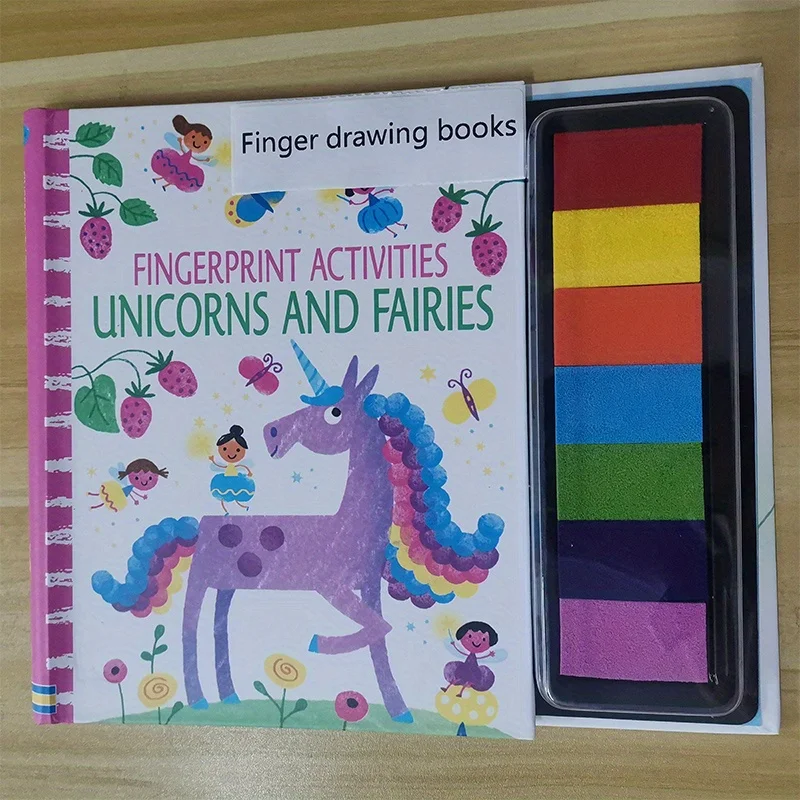 Fingerprinting Books With Rubber Stamps Ink Pad Activities Doodling Book Animal Garden DIY Craft Toy