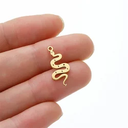 5Pcs/Lot Gothic Snake Charms For Jewelry Making Materials Wholesale Bracelet With Stainless Steel Charms Metal Girl Trinkets