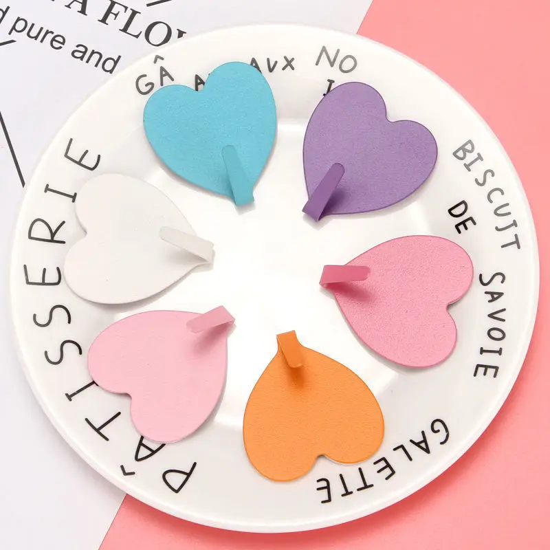 Heart-shaped wall hook,Cartoon Cute wall hook,hole free wall hook.dormitory home adhesive hook, strong wall decoration hook