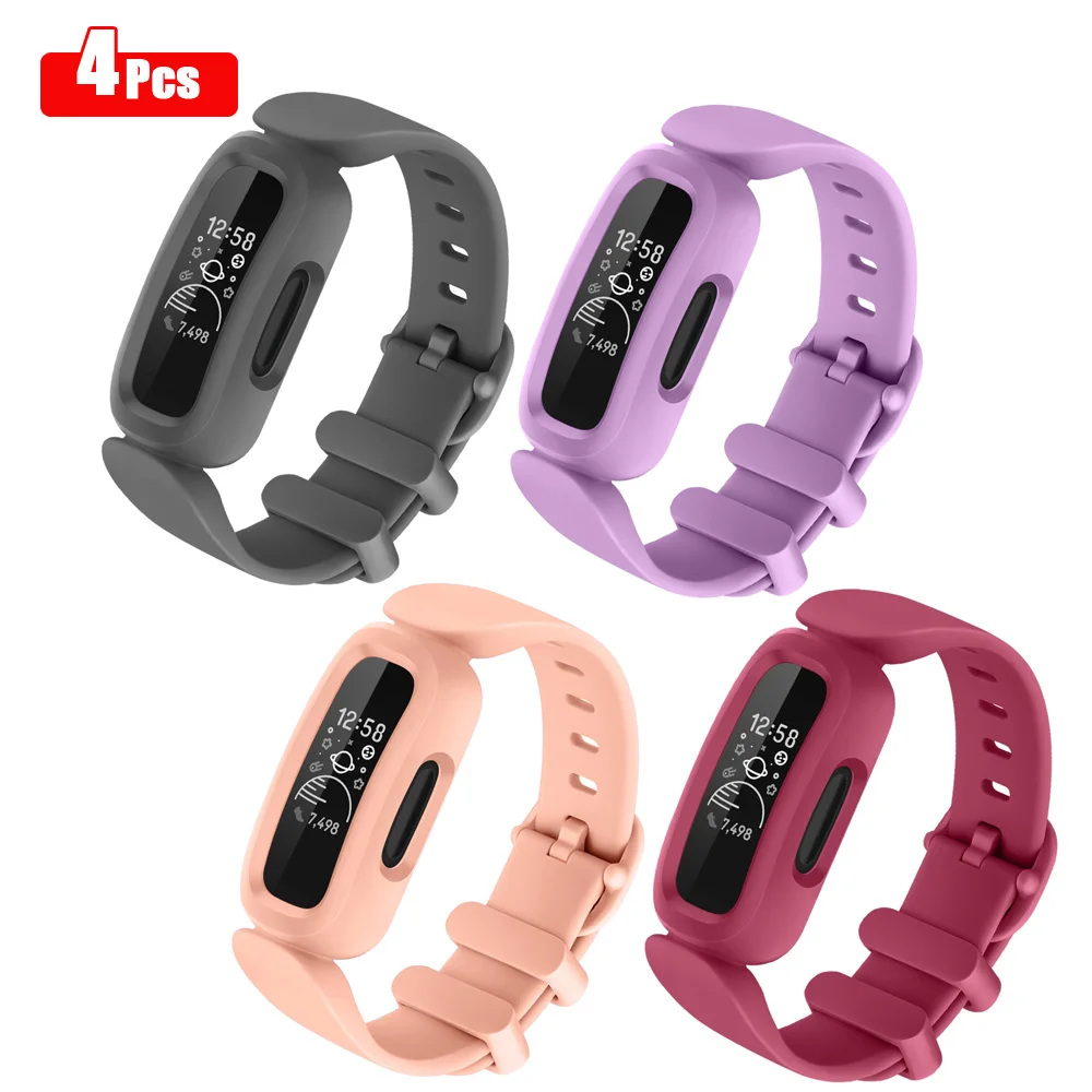 4 Pcs TPU Strap For Fitbit inspire/inspire 2/inspire HR/Ace 2/Ace 3 Band Bracelet For Fitbit Luxe Correa Wristband Replacement