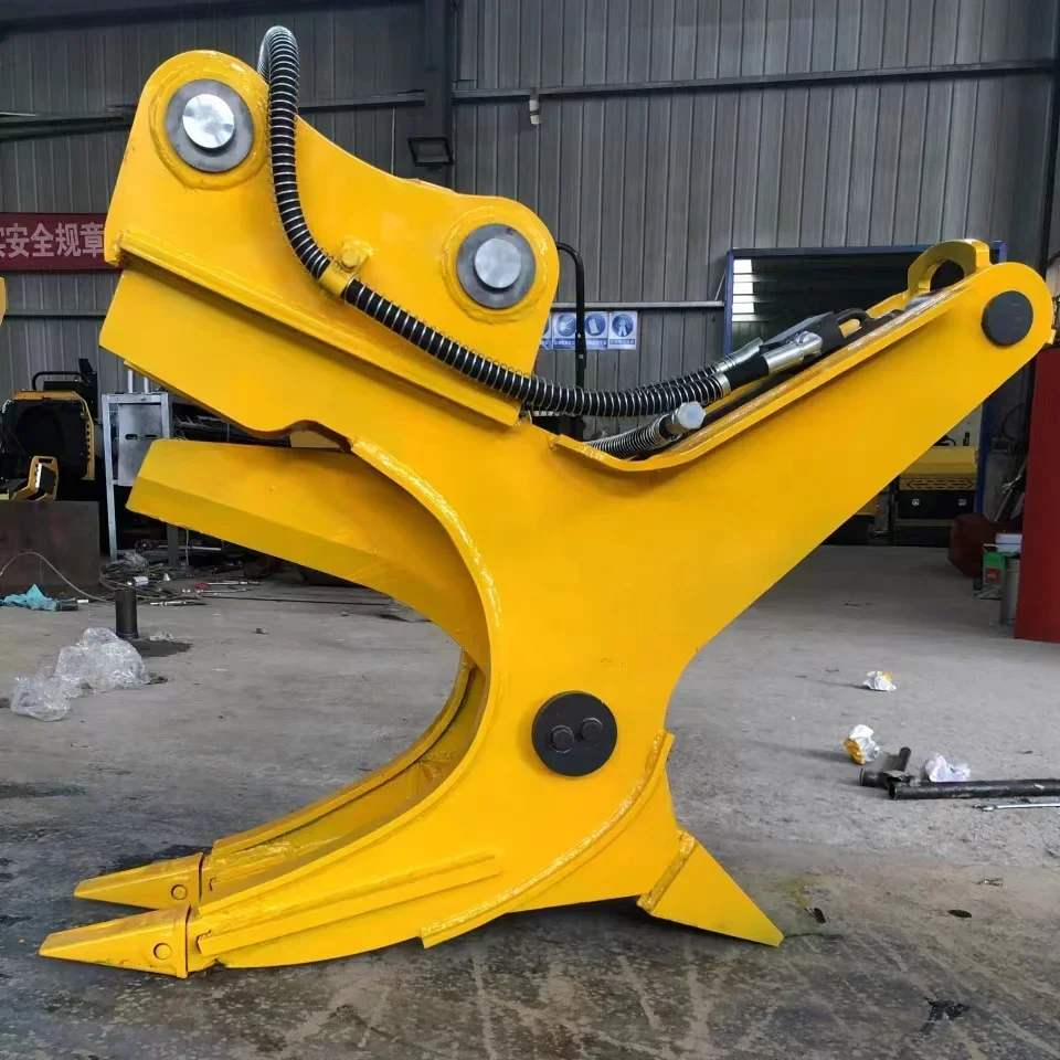 Excavator hydraulic stump extractor tree root