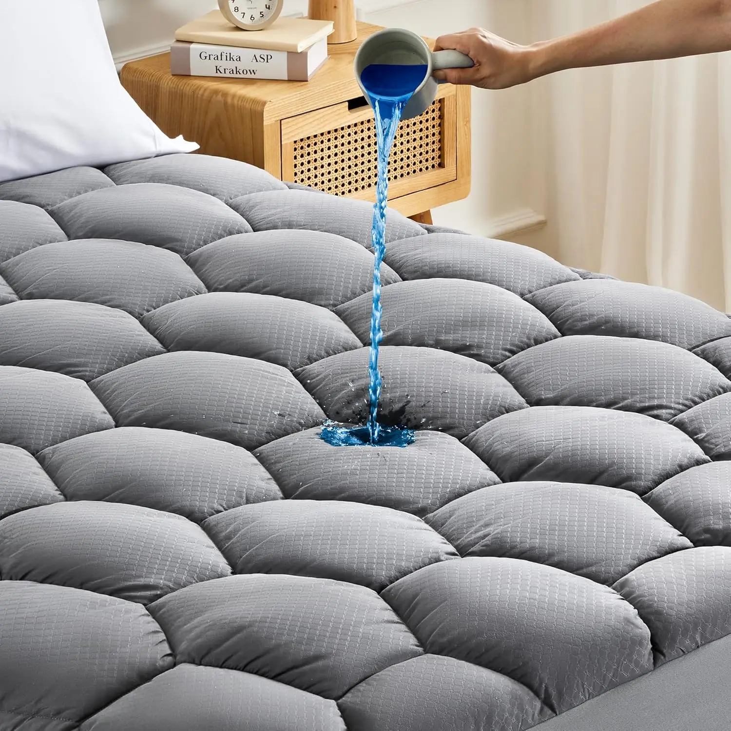 

Waterproof Mattr Protector,Twin Mattr Protector With Deep Pocket Up To 21'',Quilted Fitted Waterproof Mattr Pad,Ultra Soft &