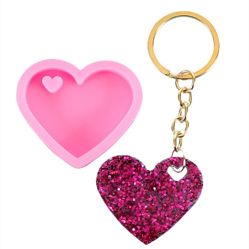 Love Heart Wine Glass Silicone Casting Epoxy Molds For Diy Resin Pendant Keychain Jewelry Tools Mould Uv Epoxy Handmade Craft