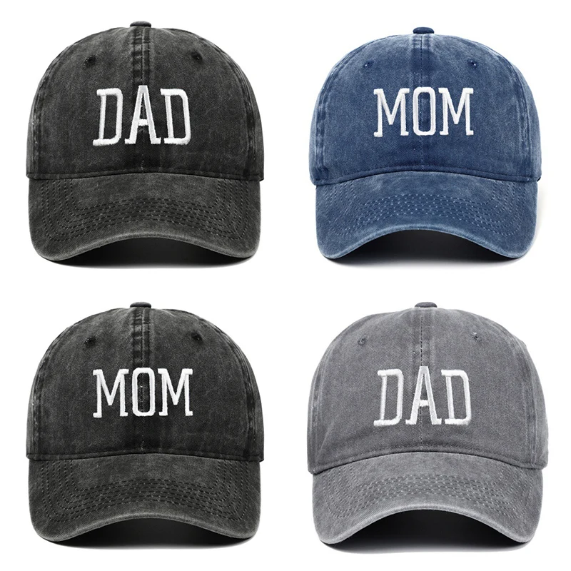 

New Fashion DAD MOM Embroidery Baseball Cap Cotton Outdoor Sports Unisex Retro Snapback Sun Visor Parent Gift Gorras EP0497