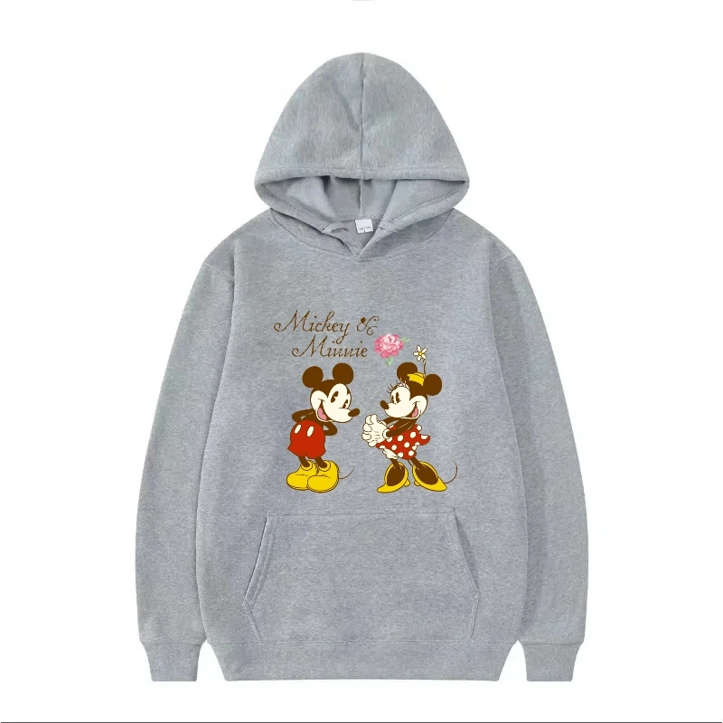 ديزني كارتون ميكي ماوس الرجال امرأة العصرية خمر القمم كسول تنوعا هوديس فضفاض البلوفرات بلوزة غير رسمية مع جيب #2