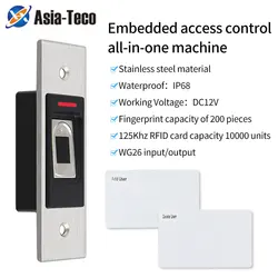 IP68 Smart Bio Fingerprint Keypad Zinc RFID EM/IC Door Opener Metal Keyboard Standalone with Embedded Design Wiegand Controller