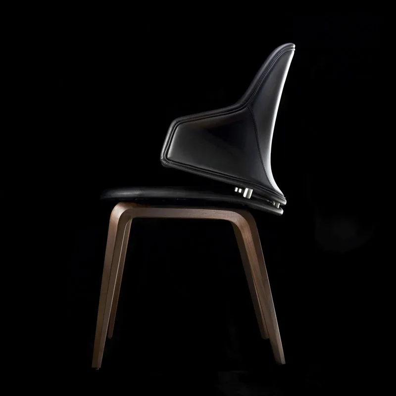 Meio Back Dining Chair com Braço Tecido, ash Wood, Design simples