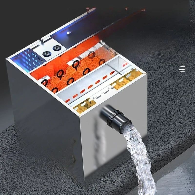 

Fish pond water circulation system, outdoor koi fish pond 304 stainless steel filter box