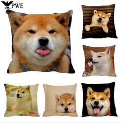 Cute Pet Dog Cushion Cover Shiba Inu Throw Pillow Cover Living Room Sofa Cushion Cover Home Decoration Pillowcase 45*45cm