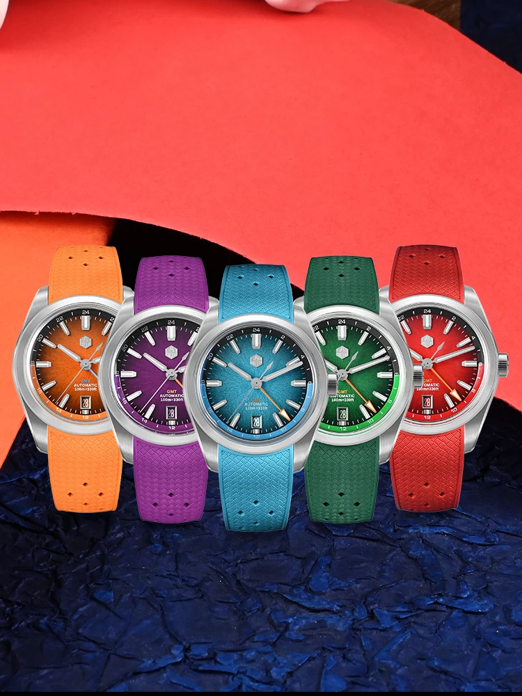 San martin novo miyota 9075 gmt jianzhan dial dada relógios masculinos mecânico automático à prova dwaterproof água 10bar estilo chinês reloj sn0144