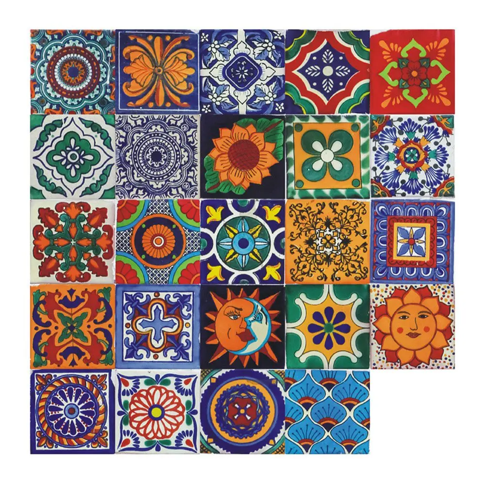 Pegatinas de pared 24PCS Mosaico autoadhesivo Azulejo de ladrillo Pegatina 3D Cocina Baño Pegatinas de pared -10x10cm