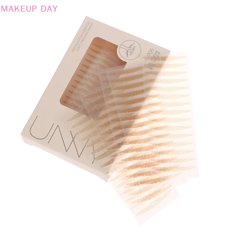 90 Stück unsichtbare doppelte Augenlid Aufkleber Spitze Eye Lift Streifen transparente Gaze Mesh-Spitze Klebeband selbst klebende Aufkleber Eye Tape Tool