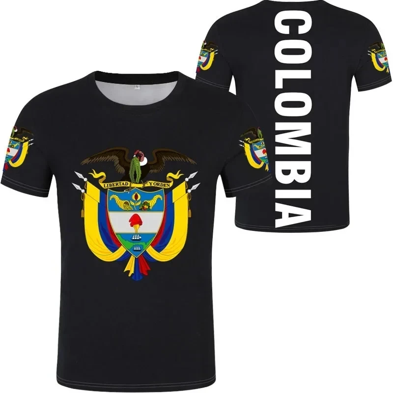 3d Printed Colombia National Flag T-Shirt For Men Short Sleeve Casual Colombian Tee Shirt Sportswear Mens O Neck Tshirts Tops