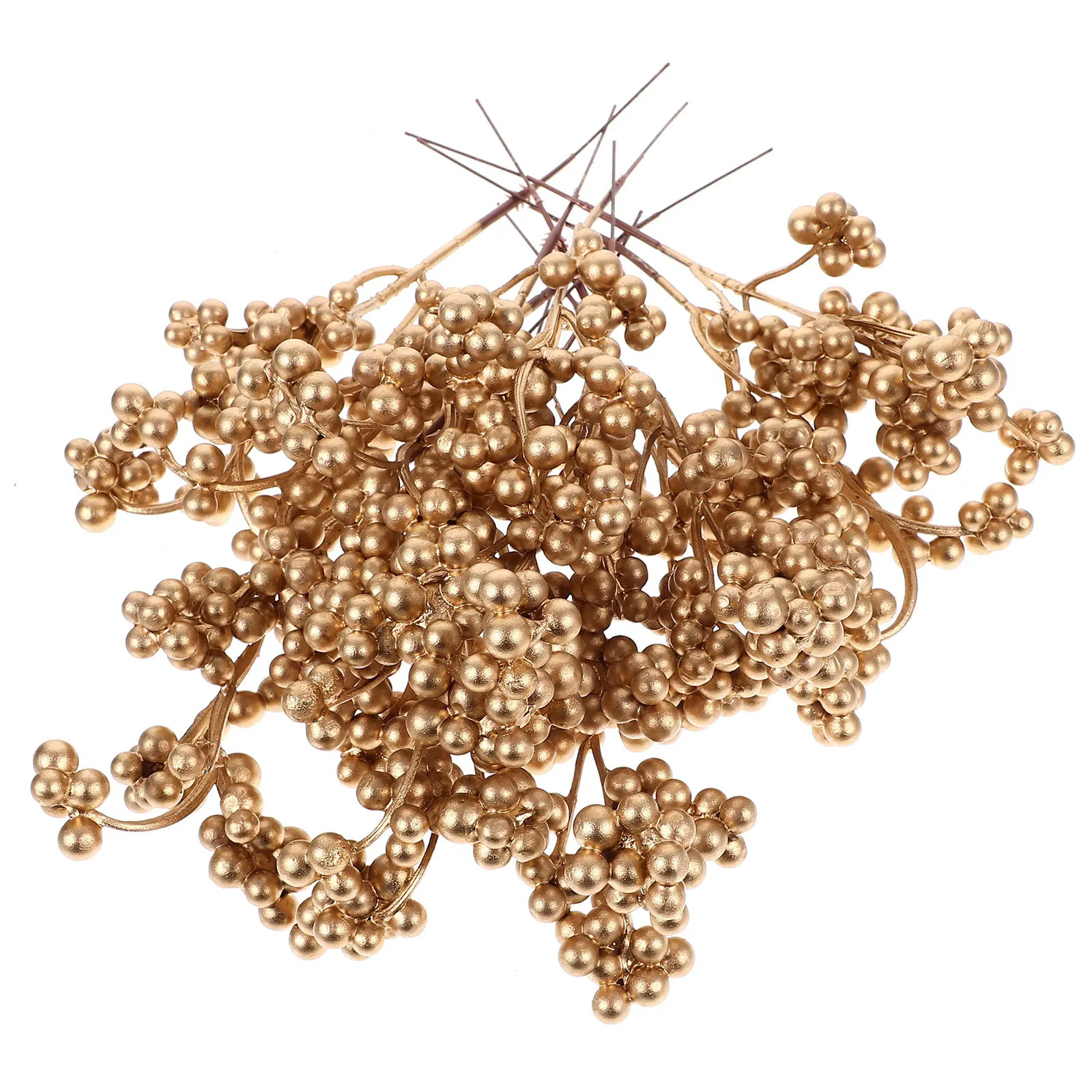 

12pcs Artificial Berry Stems Christmas Diy Decor Simulation Berries Branches For Wreath Flower Arrangement Holiday Party