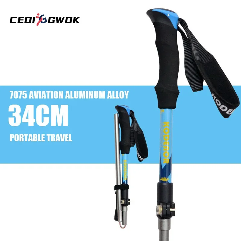 

CEOI GWOK Ultra-strong Trekking Poles Comfortable EVA Handle Hiking Enthusiasts Walking Stick Short Lightweight Trekking Poles