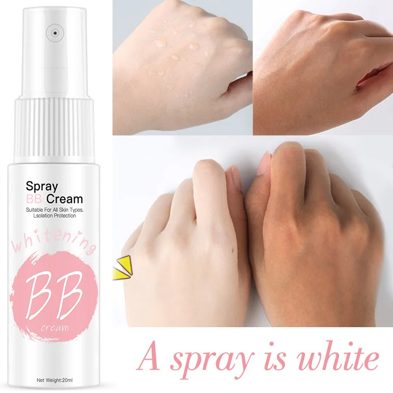 Spray de blanqueamiento rápido, Base líquida correctora, ilumina, crema hidratante BB, maquillaje cosmético impermeable para la cara