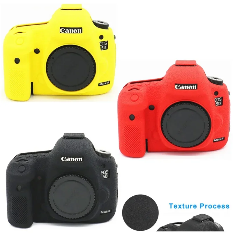 

For Canon EOS 5D Mark III 5D3 5Ds R 5Ds Camera ONLY5DIII Silicone Armor Skin Case Body Cover Protector Anti-skid Texture Design