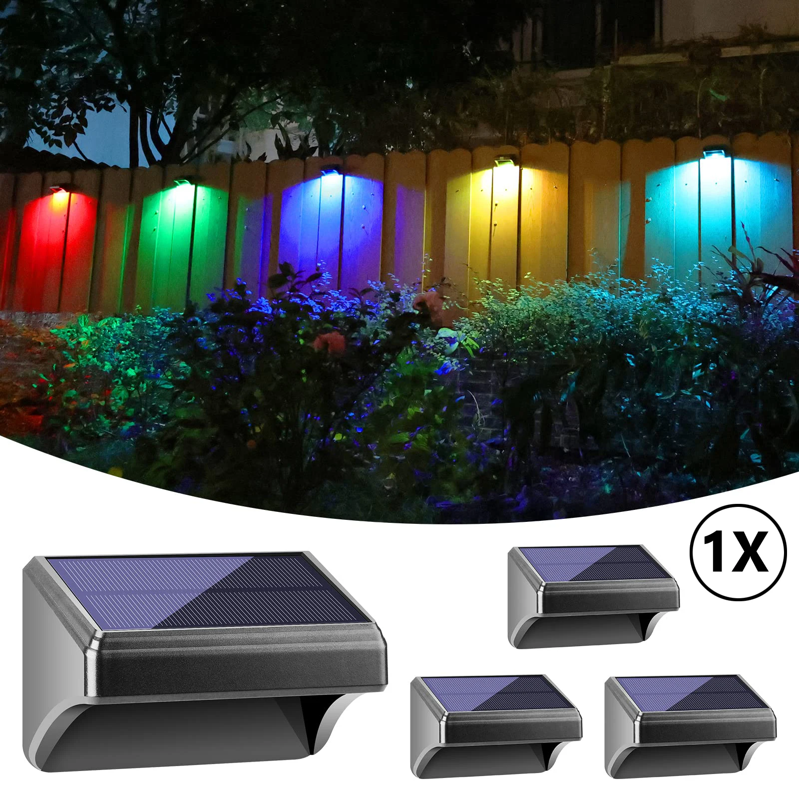 

RGB Solar Wall Lights for Garden Decorative LED Fence Lights Warm Cool White Outdoor Waterproof Backyard Balcony Decoration Lamp